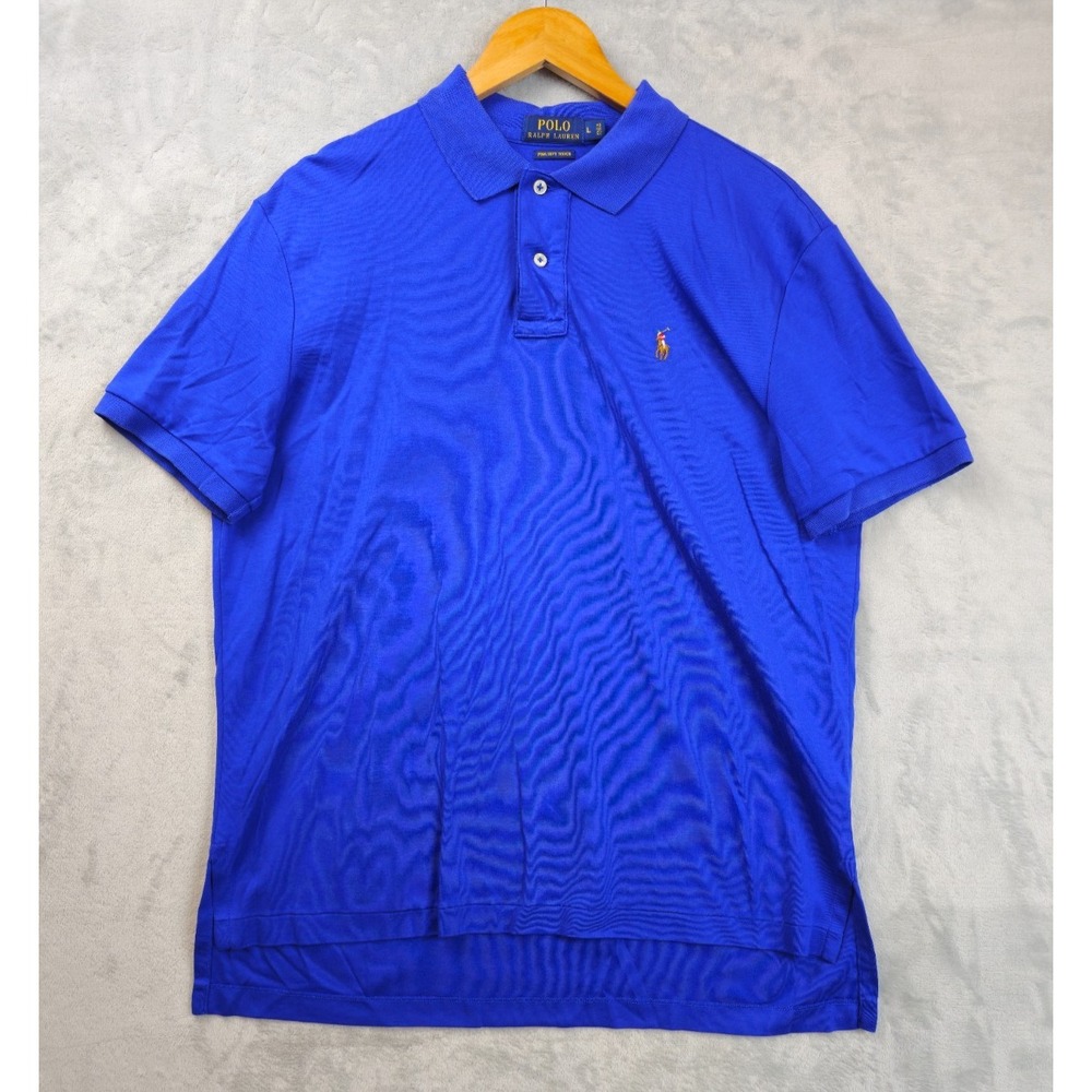 Polo Ralph Lauren Polo Shirt Pima Cotton Soft Touch Men's Large Blue Golf